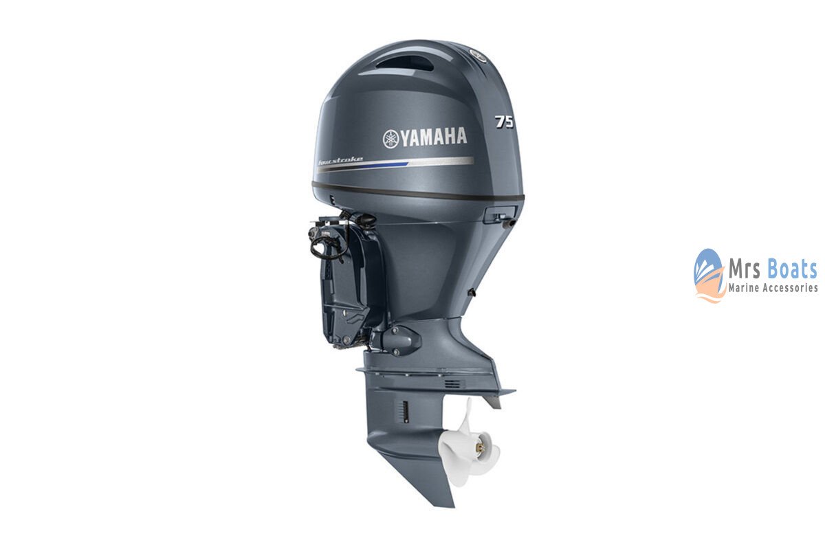 Yamaha 75hp Midrange Four Stroke Outboard Motor F75LB 20" Long Shaft Remote Mechanical Electric Start EFI - Image 1